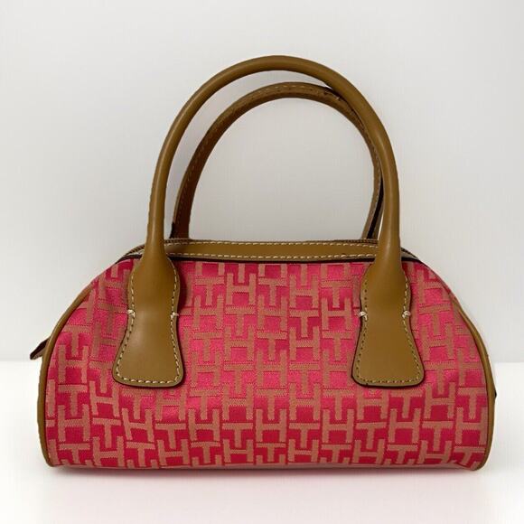 Y2K Tommy Hilfiger Mini Duffle Monogram Purse Pink - Picture 1 of 6